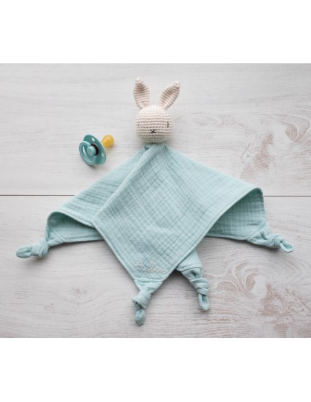 Doudou en double gaze Menthe