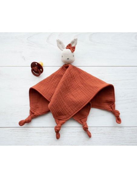 Doudou en double gaze Tarracotta