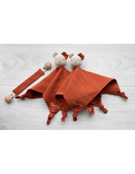 Doudou en double gaze Tarracotta