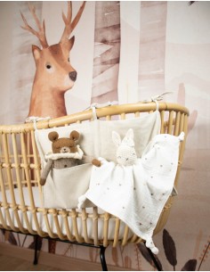 Doudou en double gaze petits coeurs 2