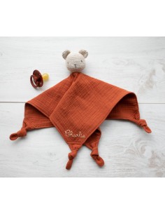 Doudou en double gaze Tarracotta 2