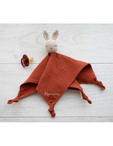 Doudou en double gaze Tarracotta