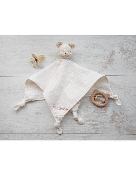 Doudou en double gaze Écru