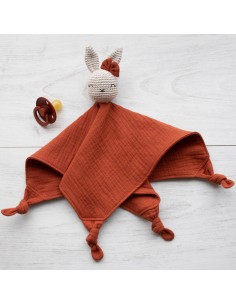 Doudou en double gaze Tarracotta