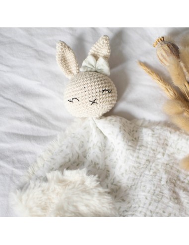 Doudou en double gaze et fourrure Berry