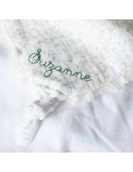 Doudou en double gaze et fourrure Berry