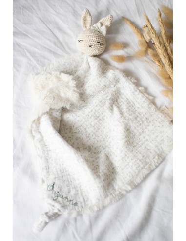 Doudou en double gaze et fourrure Berry