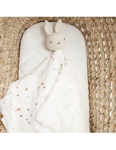 Doudou en double gaze et fourrure Confetti