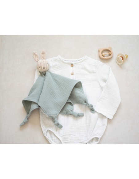 Doudou en double gaze Eucalyptus