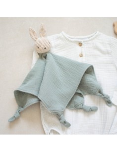 Doudou en double gaze Eucalyptus
