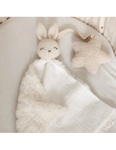 Doudou en double gaze et fourrure