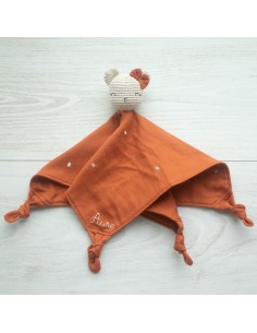 Doudou en double gaze Stardust Chestnut
