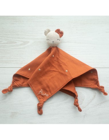 Doudou en double gaze Stardust Chestnut