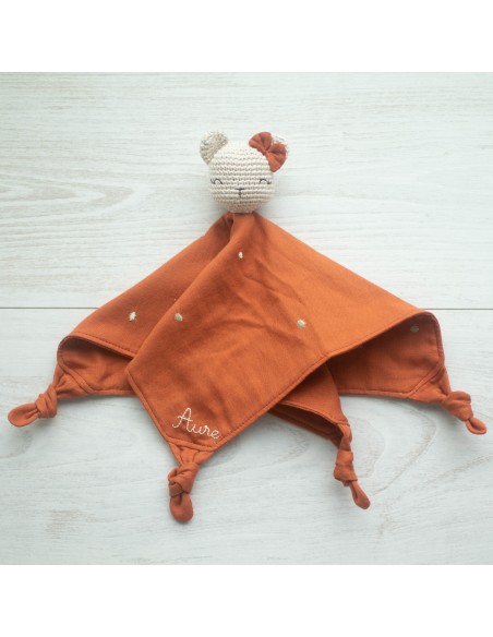 Doudou en double gaze Stardust Chestnut