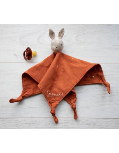 Doudou en double gaze Stardust Chestnut