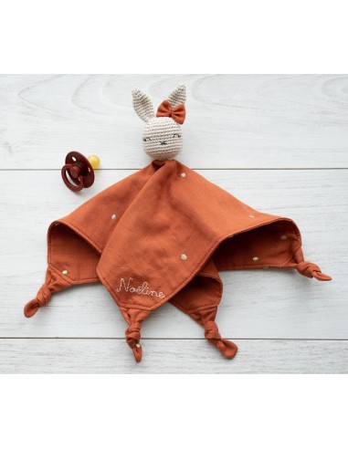 Doudou en double gaze Stardust Chestnut