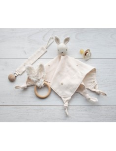 Doudou en double gaze Stardust Off White