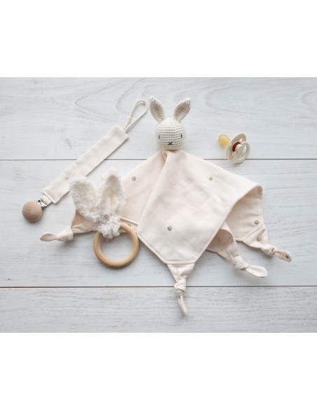 Doudou en double gaze Stardust Off White
