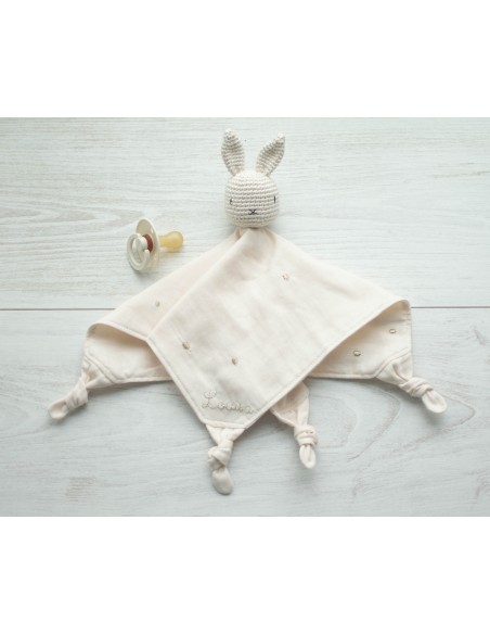 Doudou en double gaze Stardust Off White